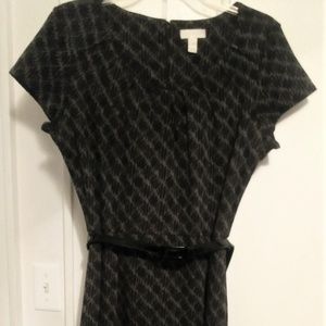 Size 12 Black and Grey Print Dress